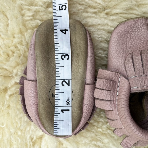 HeyFolks Baby Pink Soft Leather Moccasins Size 2 Made In Canada 3-9 M MiniMoc - Picture 7 of 7
